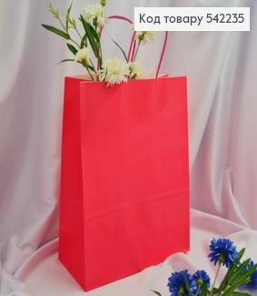 Пакет крафтовый 26*33*12см Малиновый 542235 фото