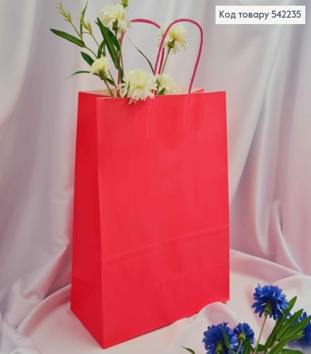 Пакет крафтовий 26*33*12см Малиновий 542235 фото 1