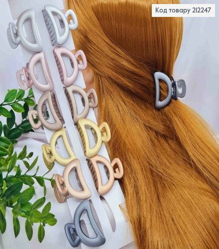 Краб пластик "ПОЛУКОЛ", размер 4,5см, цвета Перламутровый-Металлик в ассортименте 212247 фото 1