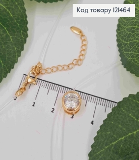 Жилка прозрачная, с камешком в оправе (9мм), дл. 44+5см, Xuping 18K 121464 фото