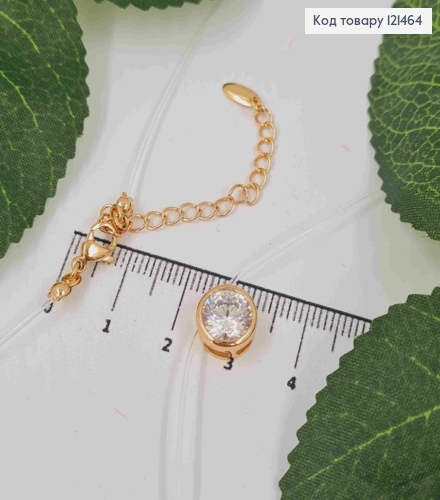 Жилка прозрачная, с камешком в оправе (9мм), дл. 44+5см, Xuping 18K 121464 фото 1