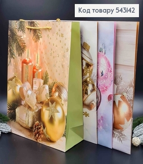 Пакет бумажный, "Рождественская атрибутика" в ассорт. 30*12*41см 543142 фото