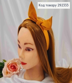 Обруч пластик в ткани "Солоха", Горчичного цвета, 2,5см, ручная работа, Украина. 292333 фото