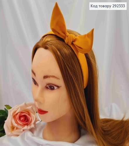 Обруч пластик в ткани "Солоха", Горчичного цвета, 2,5см, ручная работа, Украина. 292333 фото 1