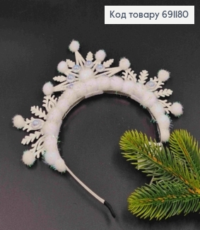 Обруч метал "Три півсніжинки" зі Срібниими краями, найвища точка 6см, ручна робота, Україна 691180 фото