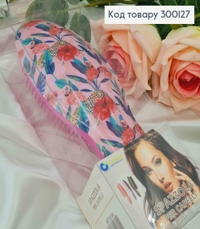 Щетка для волос, Spazzola (тангл тизер), Розовая с леопардом, большая(21*8), качественный Китай 300127 фото
