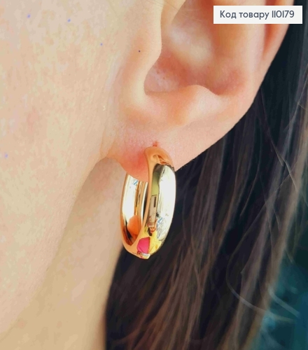 Серьги Кольца широкие, ширина 5мм, диаметр 1,9см, Xuping 18K 110179 фото 2