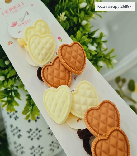 Набор детских резинок "Шоколадные Сердечки" 20 шт/наб. 261197 фото 1