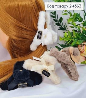 Краб пластик ПУШОК  "Петелька" з Бантиком "Min Min" , 11,5см, кольори в асортименті 214363 фото