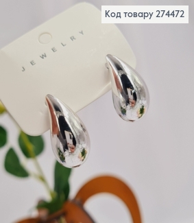 Серьги гвозди "КРАПЛИНКИ" серебряного цвета, 2,5см 295125 фото