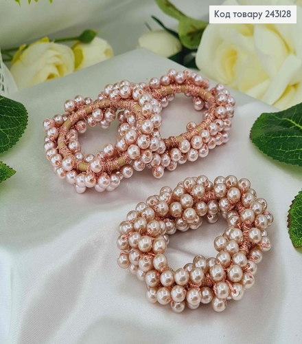 Резинка 7,5см прошита ЛИЛОВЫМИ бусинками 243128 фото 2