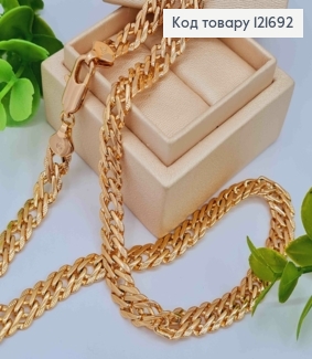 Цепочка РОМБОВОЕ плетение с тиснением по краям, дл. 50см, шир. 8мм, Xuping 18K 121692 фото