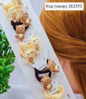 Набор резинок (20шт) КОТЕНКИ, Бежевые пастельные цвета, резинка 3см, котята 3*2см 262370 фото