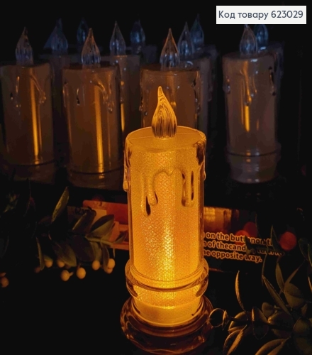 Декоративный LED фонарик 26см с эффектом горения свечи теплого цвета, ЧЕРНЫЙ, (без батареек) 623029 фото 1
