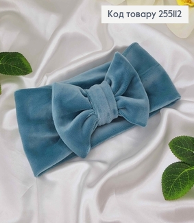 Повязка Бант, мягкий велюр, детская, ХВОЙНЫЙ, 20*9см, ручная работа, Украина. 275070 фото