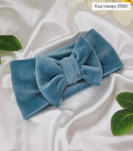 Повязка Бант, мягкий велюр, детская, ХВОЙНЫЙ, 20*9см, ручная работа, Украина. 275070 фото 1