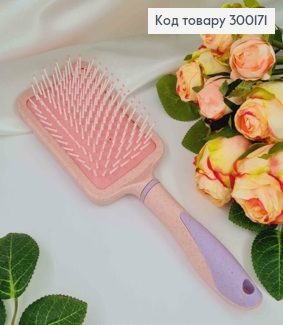 Массажная Щетка-гребешок для волос, Розового цвета с лиловыми элементами, 25*8см 300171 фото