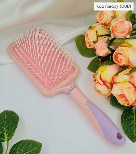 Массажная Щетка-гребешок для волос, Розового цвета с лиловыми элементами, 25*8см 300171 фото 1