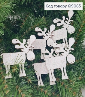 Набір іграшок дерев'яних Олень  блиск 9 * 9 см  5 шт/уп 619063 фото