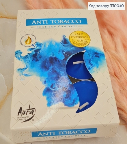 Аромасвечи таблетка BISPOL Антитабак 6 шт / 4часов, 15-69 330040 фото 1