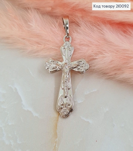 Крестик с распятием 1,8х3 см родированный Xuping 210092 фото 1