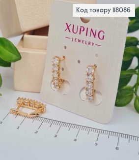Серьги "ВЕНЕРА" украшены Блестящими камешками, 1,7см, английская застежка, Xuping 18К 118086 фото