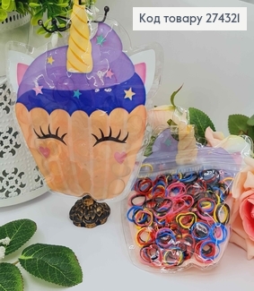 Набор силиконовых резинок "Единорожки", Яркие с темными, 100шт/уп 274321 фото