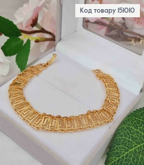 Браслет, плетение Прямоугольными пластинками Версаче, ширина 1,1см, дл. 20см, Xuping 18K 151010 фото