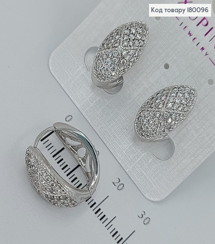 Серьги  Овальные с камнями медицинское золото Xuping 180096 фото 1