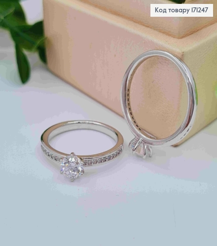 Перстень родованный с Ярким камнем, Xuping 171247 фото 1