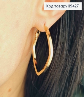 Серьги "Квадратные", 3,2см, Xuping 18К 119427 фото