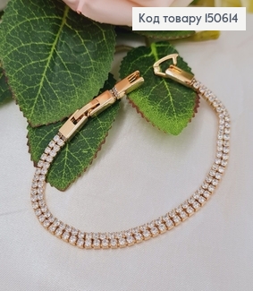 Браслет 0,4мм, камни по всей длине, длина 16,5+2см, Xuping 18K 150614 фото