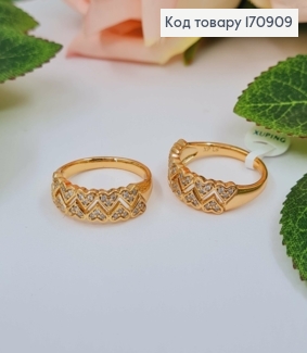 Кольцо, "Любовь" с сердечками в камнях, Xuping 18К 170909 фото