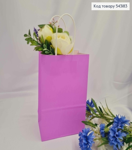 Пакет крафтовый, 13*21*8см, Фиолетовый 543183 фото 1