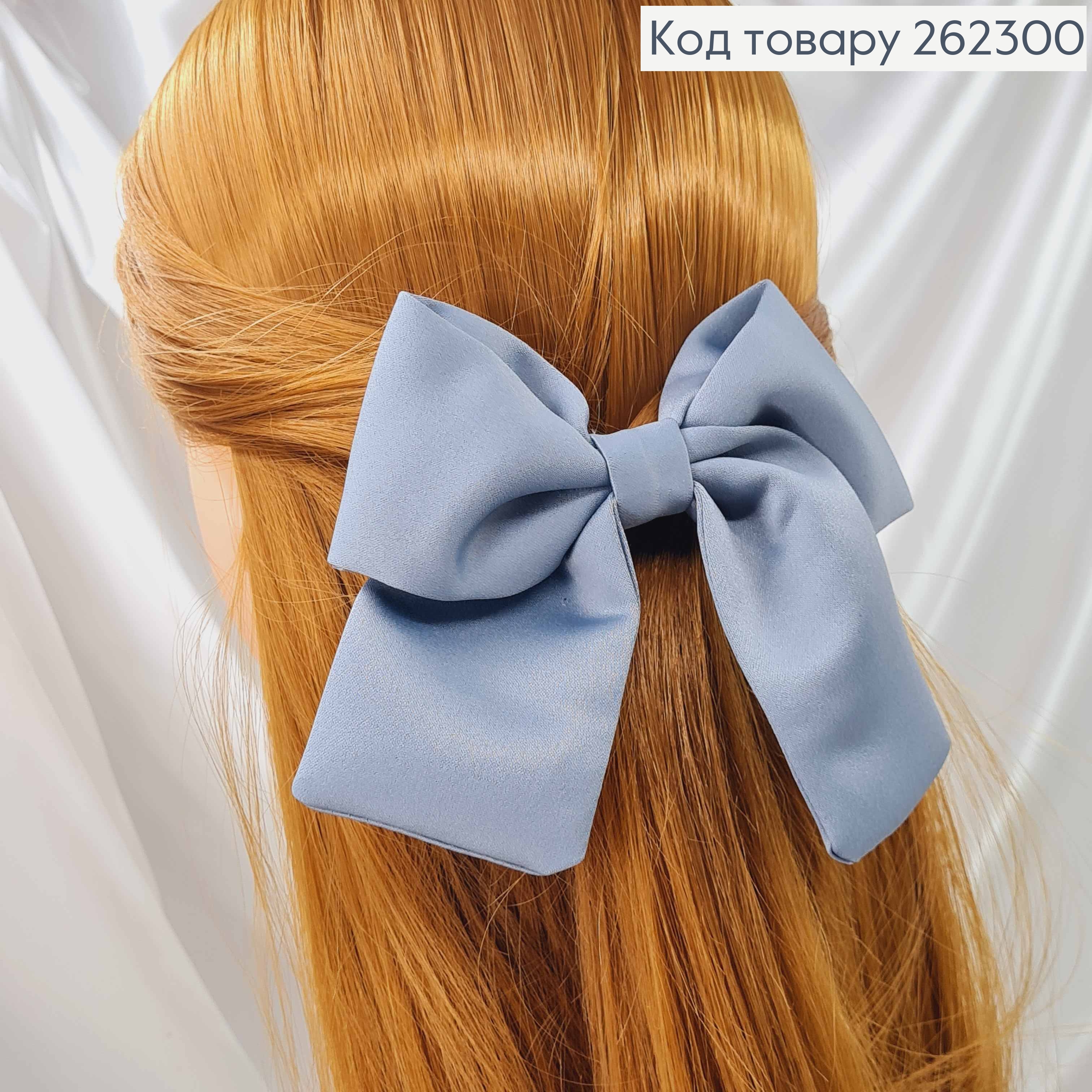 Заколка Бант шитый, ГРАФИТОВЫЙ (модный серый), размер 11*9см, рцковая работа, Украина 262300 фото 1