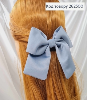 Заколка Бант шитый, ГРАФИТОВЫЙ (модный серый), размер 11*9см, рцковая работа, Украина 262300 фото