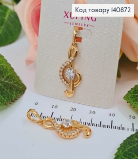 Кулон "Скрипический ключик", с камнем, 2,5см, Xuping 18К. 140872 фото