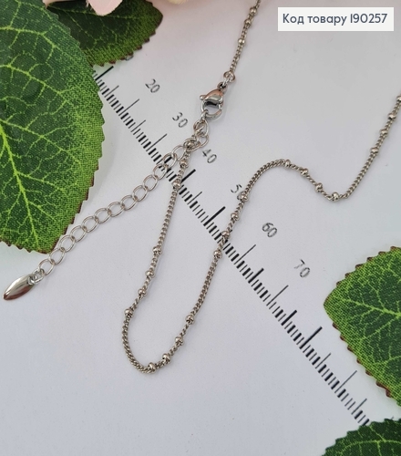 Цепочка родированая, якорное плетение с шайбочками, 45+5см, Xuping  190257 фото 1