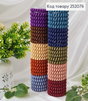 Резинка пружинка 5,5см, матова кольорова, в асорт. 252076 фото