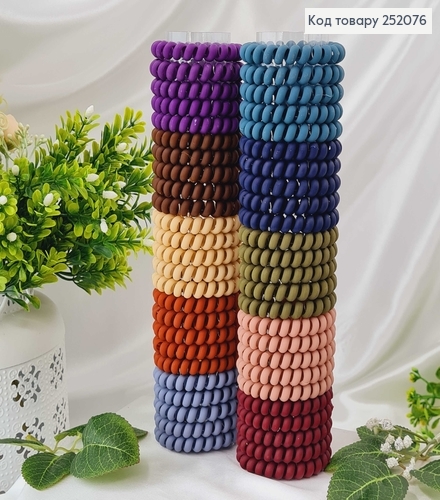 Резинка пружинка 5,5см, матова кольорова, в асорт. 252076 фото 1