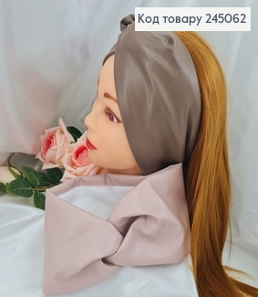 Повязка Екокожа на флисе ТЕЛЕСНАЯ/КОРИЧНЕВАЯ в ассорт., 23*11,5см, Украина 275017 фото