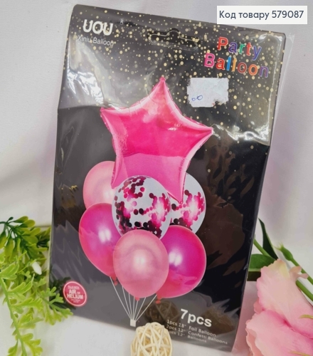 Набор шаров фиолетовый, 1шт(фольга), 2шт(с наполнением), 4шт(латекс) 579087 фото 1