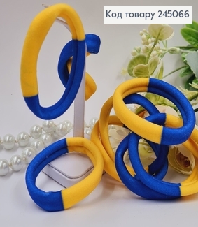 Резинка "Микрофибра" сине-желтого цвета, диаметр 6см. 100шт.\уп. 245066 фото