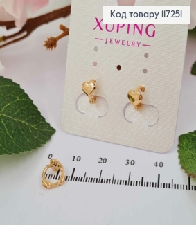 Серьги кольца Сердце 6мм, диаметр 8,5мм XUPING 18K 117251 фото