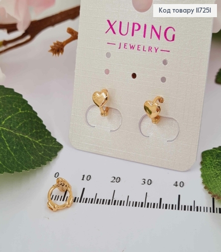 Серьги кольца Сердце 6мм, диаметр 8,5мм XUPING 18K 117251 фото 1