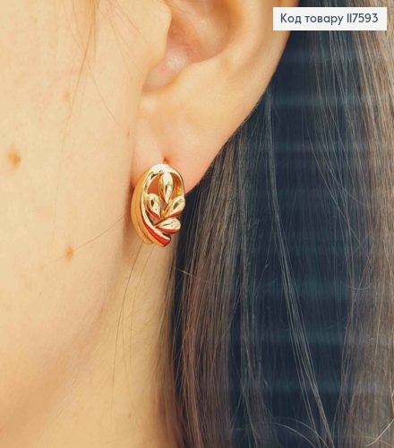 Серьги "Золотые Крылья", 1,6см, английская застежка, XUPING 18K 117593 фото 1