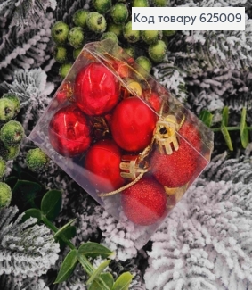 Набор игрушек 25 мм краснных Китай 12 шт. коробка 625009 фото