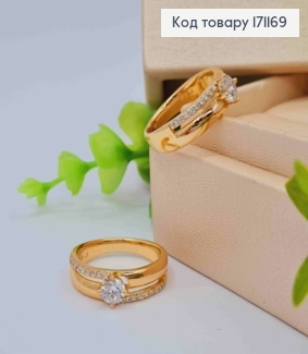 Кольцо украшено Блестящими камешками, Xuping 18К 171169 фото
