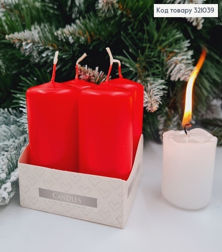 Набор свечей КРАСНЫХ  BISPOL 4 шт (9 год./80г), 40/80мм 321039 фото 1