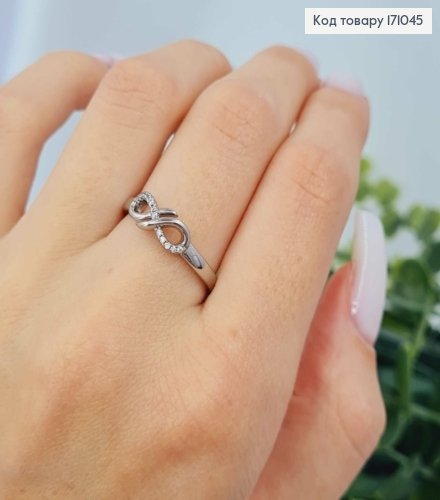 Перстень родился "Бесконечность" с Блестящими камешками, Xuping 171045 фото 1